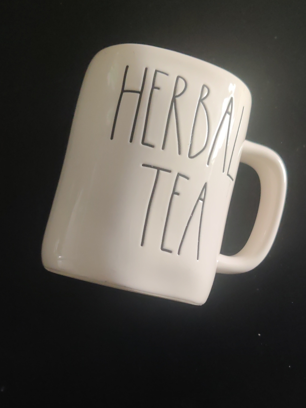 Rae Dunn Black LL “Herbal Tea” Artisan Collection Ceramic Mug...New
